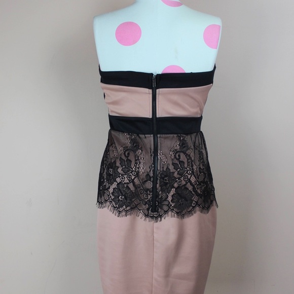 Lace Trimmed Strapless Dress - Picture 3 of 3